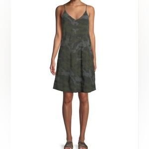 ATM Anthony Thomas Melillo Mini Slip Shift Dress Camo Lined Adjustable V-neck M